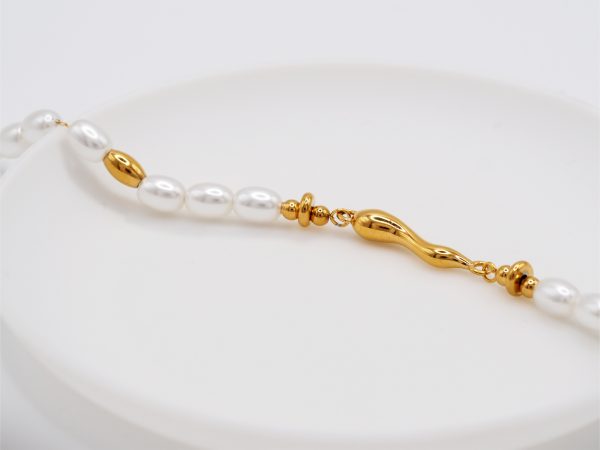 glass bead pearl bracelet