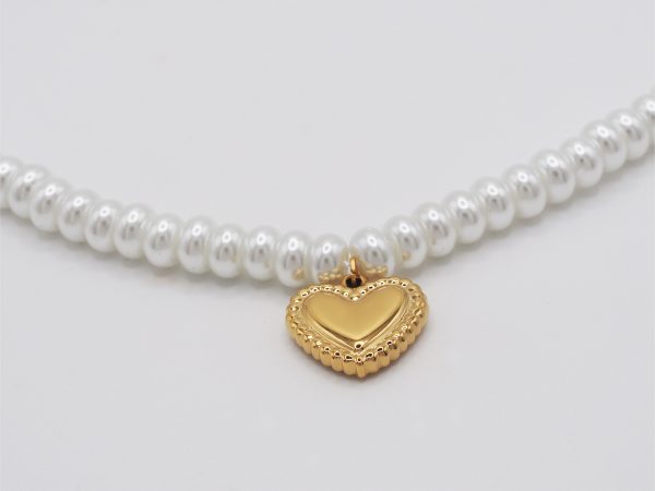 freshwater pearl necklace heart charm