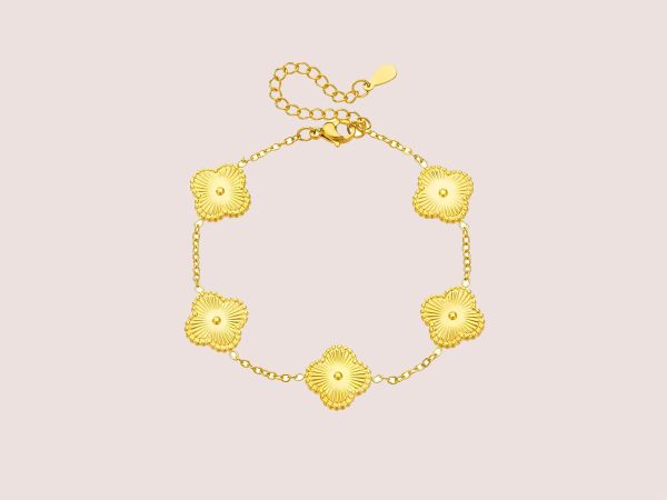 18K Gold Plated Clover Bracelet