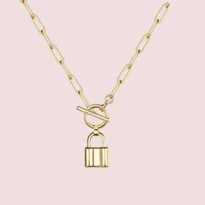 18K Gold Plated Lock Necklace