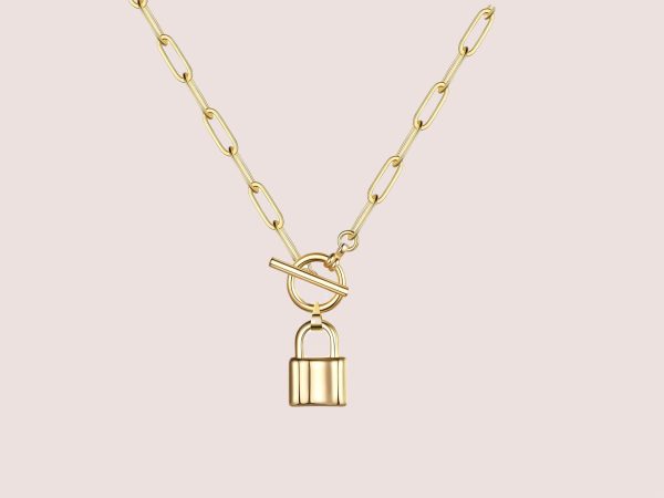 18K Gold Plated Lock Necklace