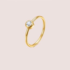 Cubic Zirconia Dainty Gold Ring