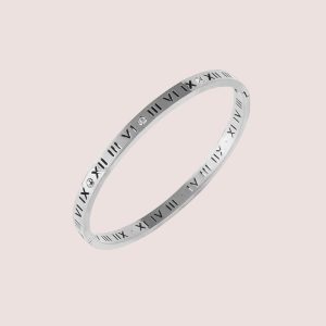 Numerical bangle silver