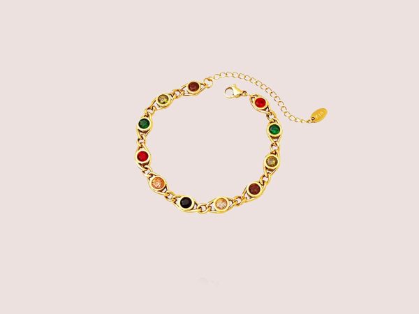 multi-coloured gem bracelet