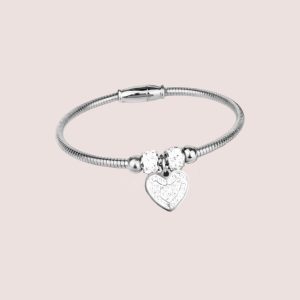 full heart magnet bracelet silver