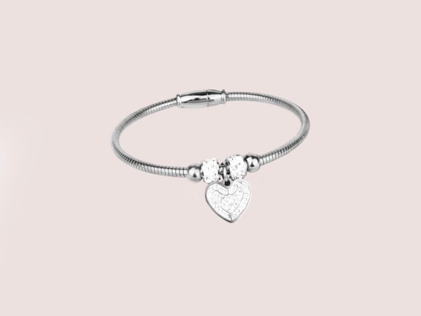 full heart magnet bracelet silver