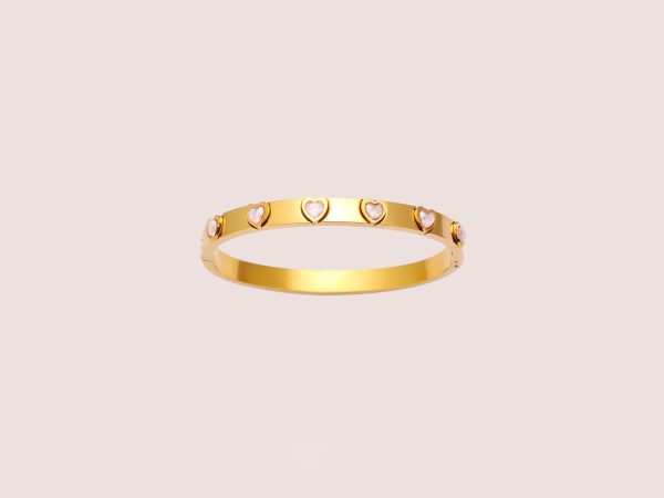 zircon heart bangle clear