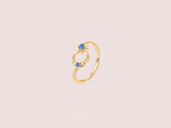 blue zircon moon ring