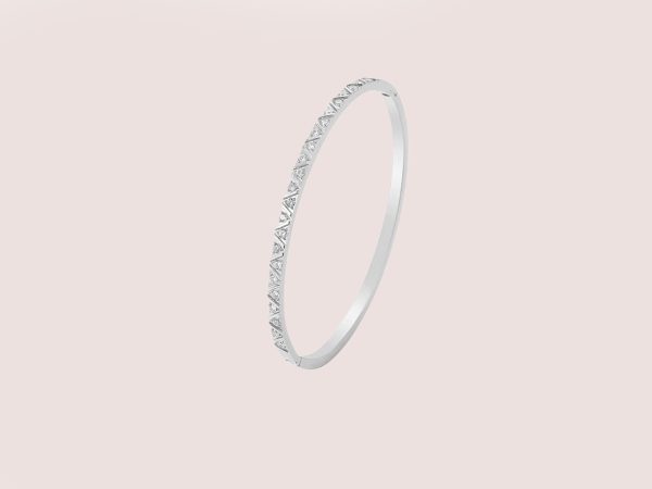 rhinestone slim bangle in silver