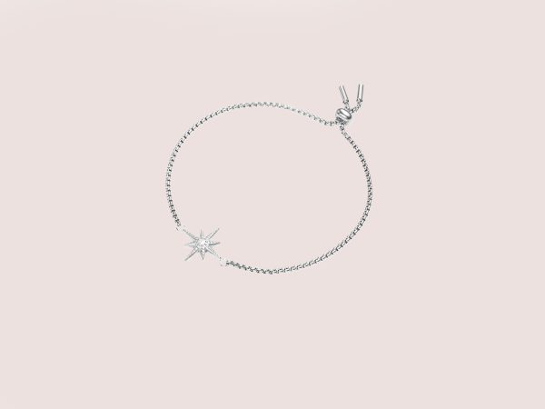 star ball adjustable bracelet in silver