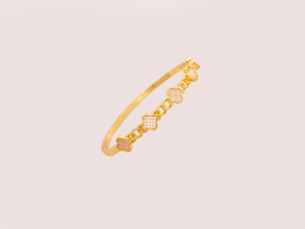 flower bangle in gold