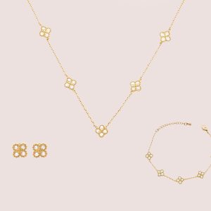 flower zircon dainty set