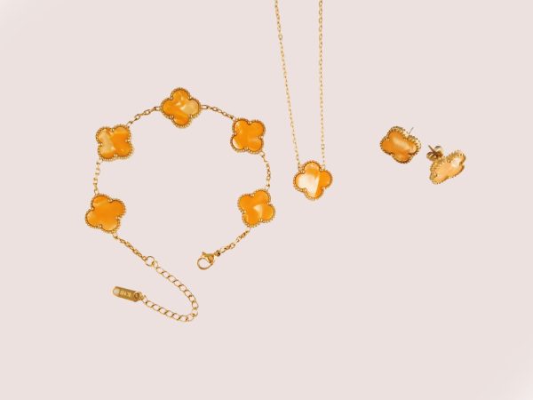 shiny orange clover set